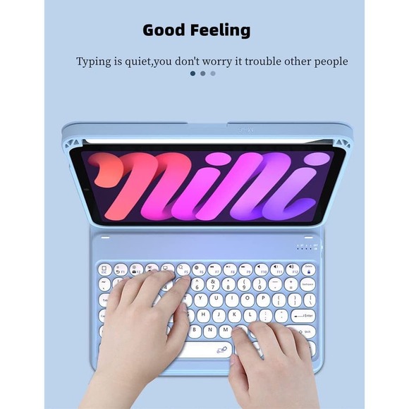 Rotating Keyboard Case for iPad 9th /8th /7th Gen 10.2 Inch - Picture 7 of 9